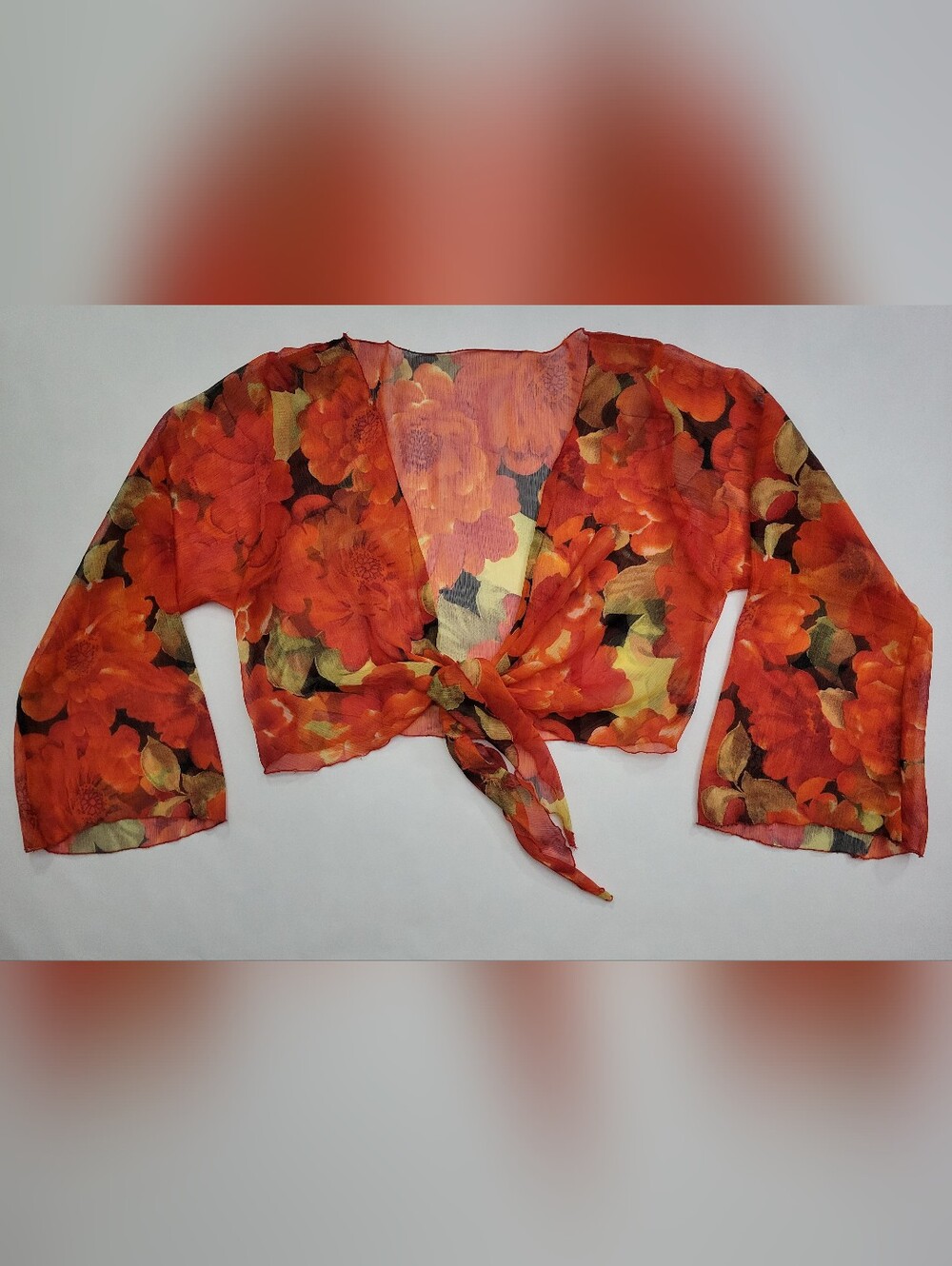 Y2K Sheer Floral Shrug Cardigan